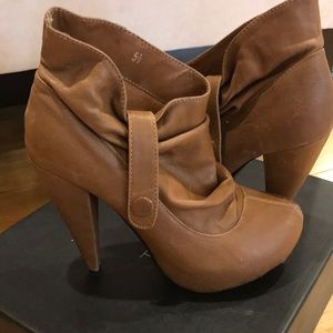 Brown Platform Booties